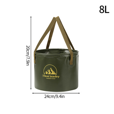 5L/8L/16L Кофа за миене на къмпинг Сгъваема кофа за вода Водоустойчива кофа за мивка за вода Туризъм Риболов Преносима кофа за съхранение на вода