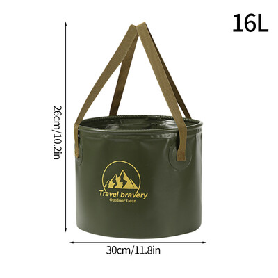 5L/8L/16L Кофа за миене на къмпинг Сгъваема кофа за вода Водоустойчива кофа за мивка за вода Туризъм Риболов Преносима кофа за съхранение на вода