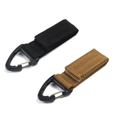 Õues matkamine Nailonist lindiga võtmehoidja Molle taktikaline seljakott kolmnurga seljakott vöökott Kinnitus konks, pandlaga ronimistööriist