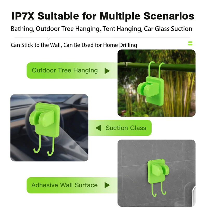 Kempingo dušo siurblys RV lauko dušo komplektas Kempingas dušas su viso ekrano išmaniuoju skaitmeniniu ekranu, reguliuojamu 6000 mAh dušo komplektu