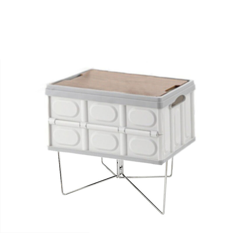 1 ks Skladací stojan na chladiaci box na kempovanie, vonkajší držiak na piknikové nádoby, police, kovový prenosný skladací stojan, stojan na ľad