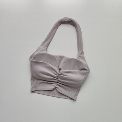 2023 m. naujos seksualios raišteliais paminkštintos atletinės sportinės liemenėlės, moteriškos, be nugaros, joga, apkarpyta, treniruočių liemenėlė.