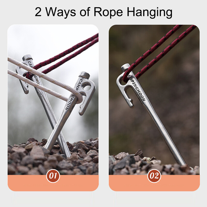 Σκηνή κάμπινγκ Stake από ανοξείδωτο ατσάλι βαρέως τύπου μανταλάκια με γάντζο Μικρό εργαλείο 20/26/30/35/40cm για κουβούκλιο σκηνής κάμπινγκ