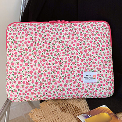 Κάλυμμα με φερμουάρ τσάντας υπολογιστή με μαλακή επένδυση, χαριτωμένη τσάντα notebook λουλουδιών κατάλληλη για φορητούς υπολογιστές 13 έως 15 ιντσών
