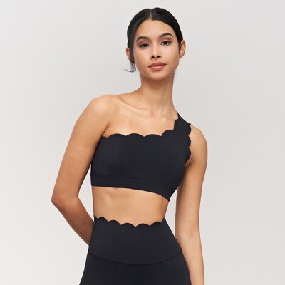 Lycra sportinė liemenėlė moterims Besiūlė, atspari smūgiams, fiksuota taurė, treniruoklių salė Lotus Arc vieno peties jogos viršūnės Push-up liemenėlė, liemenė