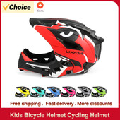 Detská odnímateľná celotvárová cyklistická prilba Detská športová cyklistika MTB Skateboarding Korčuľovanie Cyklistická prilba