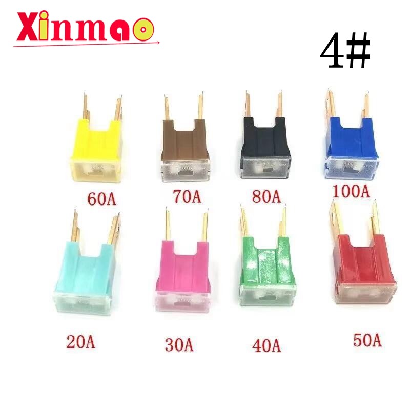 2vnt Automobiliai Automobilių sunkvežimių furgonas kvadratinis Saugiklis ilgų pėdų kištukas Saugiklis 20A 30A 40A 50A 60A 70A 80A 90A 100A 120A