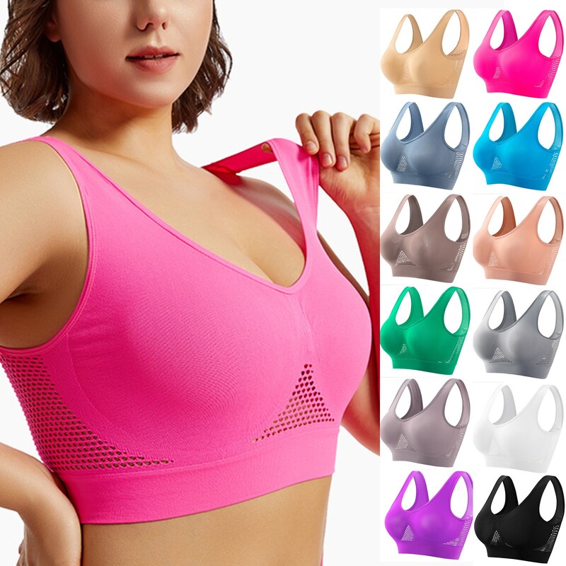 S-4XL Γυναικείο Αθλητικό Σουτιέν Yoga Breathable Fitness Running Active γιλέκο με επένδυση Crop Tops Εσώρουχα γυμναστηρίου Γιόγκα top σουτιέν