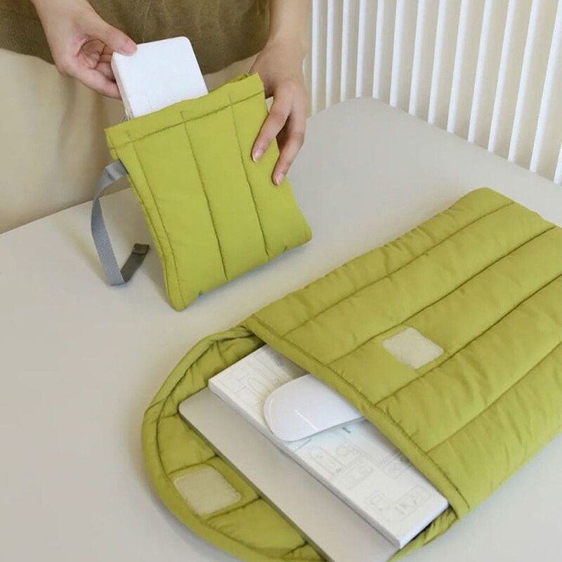 Minkštas nešiojamojo kompiuterio krepšys, atsparus vandeniui 11/13/15 colių nešiojamojo kompiuterio dėklas, atsparus smūgiams, išsiuvinėta medvilnė, skirta Lenovo/HP/Dell