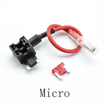 2 τεμάχια Micro/Mini/Standard Size 12V Ασφάλεια αυτοκινήτου Προσθήκη κυκλώματος Piggy Back Fuse TAP Adapter with 10A ATM Blade Fuse