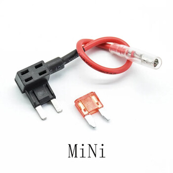 2 τεμάχια Micro/Mini/Standard Size 12V Ασφάλεια αυτοκινήτου Προσθήκη κυκλώματος Piggy Back Fuse TAP Adapter with 10A ATM Blade Fuse