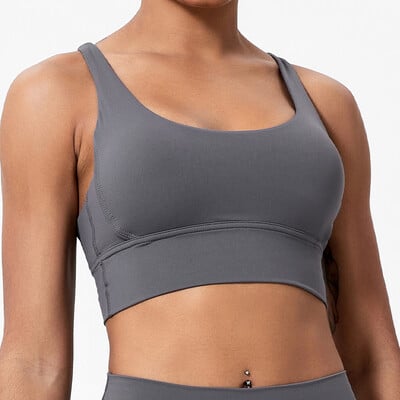 Sutien sport push up Top de gimnastică Femei Îmbrăcăminte de yoga Sutien de yoga cu spate încrucișat Femei Alergare Fitness Crop Top Sutien de antrenament rezistent la șocuri