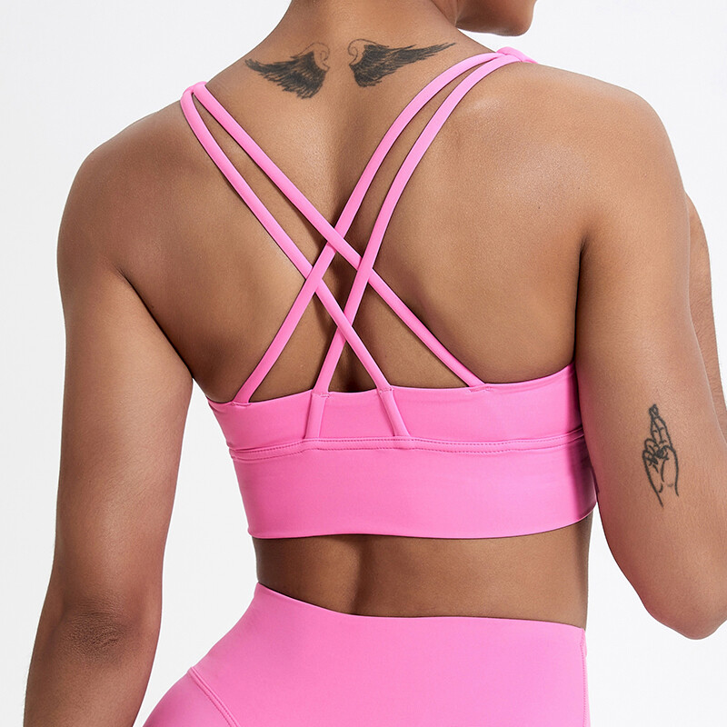 Sutien sport push up Top de gimnastică Femei Îmbrăcăminte de yoga Sutien de yoga cu spate încrucișat Femei Alergare Fitness Crop Top Sutien de antrenament rezistent la șocuri