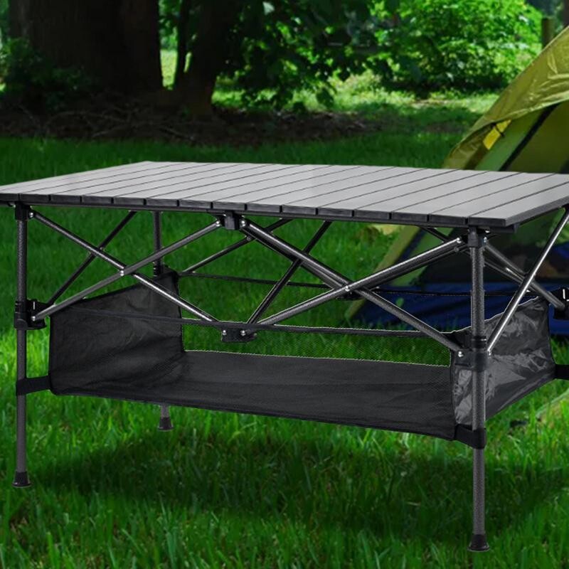 Under Table Camping Storage Organizer Mesh Basket Organizer For Camping Table Portable Mesh Pouch Under Picnic Organizer Table