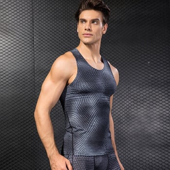 Ανδρικό κολάν συμπίεσης Fitness Tank Top Γρήγορα Στεγνώνει Αμάνικο Γυμναστικό γιλέκο Summer Cool Ανδρικό γιλέκο τρεξίματος αθλητικό πουκάμισο