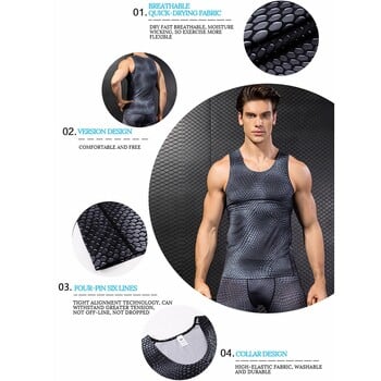 Ανδρικό κολάν συμπίεσης Fitness Tank Top Γρήγορα Στεγνώνει Αμάνικο Γυμναστικό γιλέκο Summer Cool Ανδρικό γιλέκο τρεξίματος αθλητικό πουκάμισο