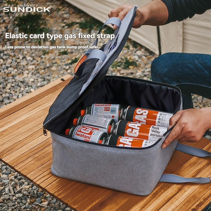 SUNDICK lauko kempingo iškylų maišų laikymo krepšys, apsaugantis nuo susidūrimo nešiojamas stalo reikmenų krepšys kortelės tipo viryklės dujų bako laikymo rankinė