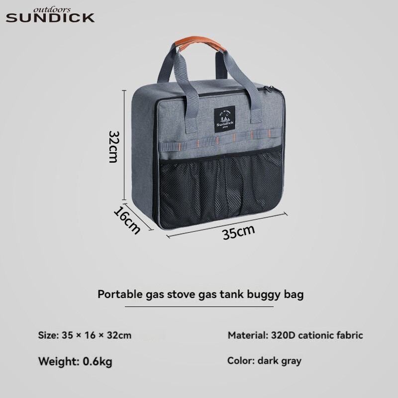 SUNDICK lauko kempingo iškylų maišų laikymo krepšys, apsaugantis nuo susidūrimo nešiojamas stalo reikmenų krepšys kortelės tipo viryklės dujų bako laikymo rankinė