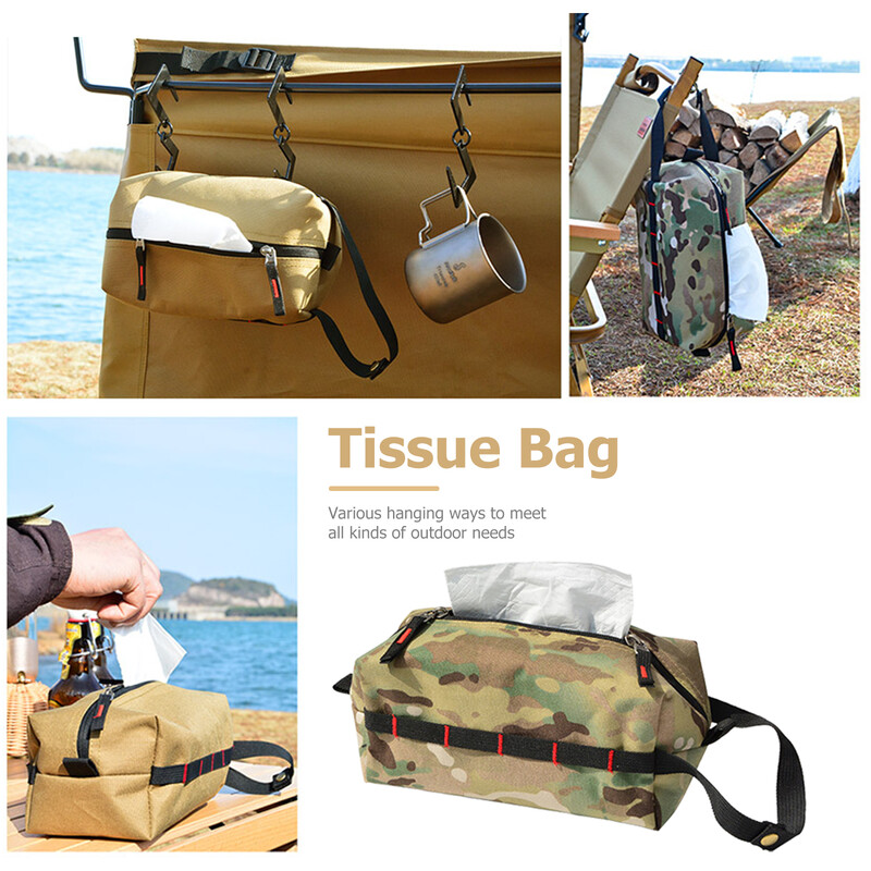 Držiak na vreckovky, vodotesný papierový obal na obrúsky, držiak na toaletný papier, úložný vak na vonkajšie kempovanie a turistiku