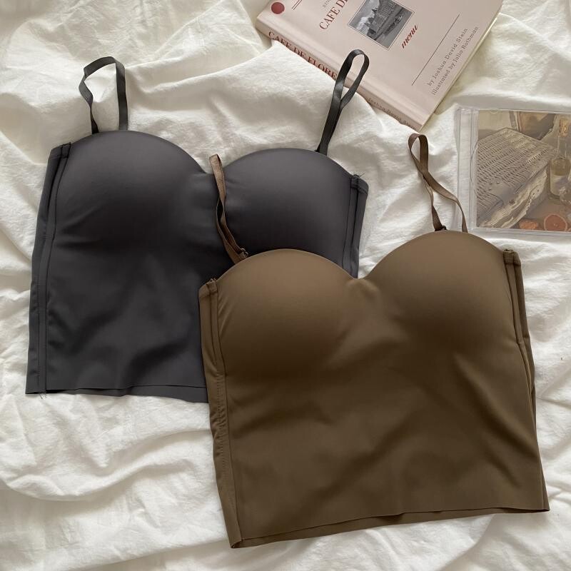 Dámsky push-up crop top sexy špagetový ramienko tielko bez rukávov bavlnený korzet s vypchávkami letné jednodielne korzetové tílko z ľadového hodvábu