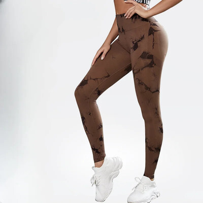 Nauji kaklaraištis dažyti jogos kelnės Sportiniai antblauzdžiai Moteriški Besiūliai aukštu juosmeniu Push Up Moteriškos pėdkelnės Fitneso treniruotėms Leggins Sexy Sports Apranga