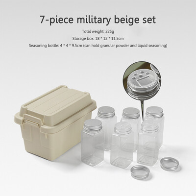 Cutie de depozitare multifuncțională în aer liber Set de sticle de condiment Cutie de depozitare 1,1 L Cutie portabilă de depozitare pentru șervețele de hârtie pentru camping