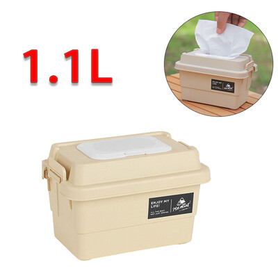 Cutie de depozitare multifuncțională în aer liber Set de sticle de condiment Cutie de depozitare 1,1 L Cutie portabilă de depozitare pentru șervețele de hârtie pentru camping
