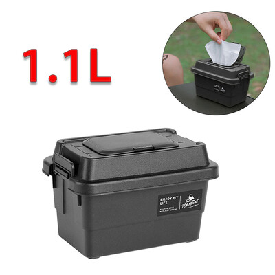 Cutie de depozitare multifuncțională în aer liber Set de sticle de condiment Cutie de depozitare 1,1 L Cutie portabilă de depozitare pentru șervețele de hârtie pentru camping