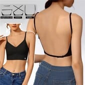 Sexy dámske spodné prádlo s hlbokým výstrihom, neviditeľné spodné prádlo s hlbokým výstrihom, push-up podprsenka, dámske priedušné tenké podprsenky