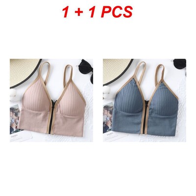 Γυναικεία αθλητικά σουτιέν Λευκό αναπνεύσιμο επάνω στενό Crop Top γιλέκο γιόγκα μπροστινό φερμουάρ Plus μέγεθος Αντικραδασμικό γυμναστήριο Αθλητικό σουτιέν