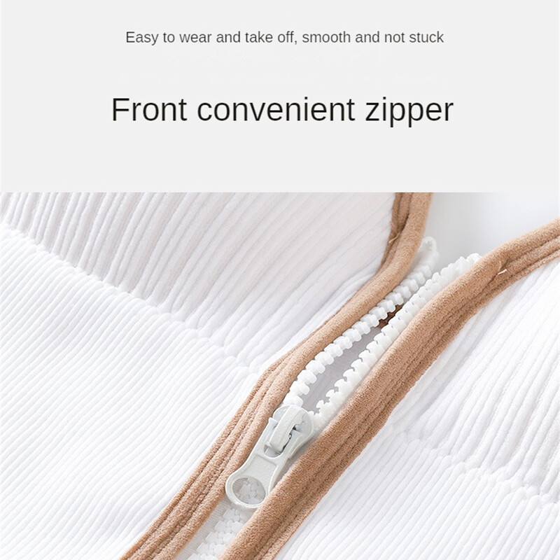 Γυναικεία αθλητικά σουτιέν Λευκό αναπνεύσιμο επάνω στενό Crop Top γιλέκο γιόγκα μπροστινό φερμουάρ Plus μέγεθος Αντικραδασμικό γυμναστήριο Αθλητικό σουτιέν