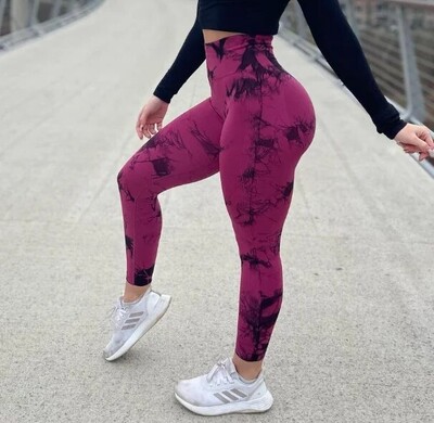 Dámske legíny Tiedye do posilňovne, push-up, bezšvové, na jogu, sťahovacie športové legíny s vysokým pásom, tréningové legíny