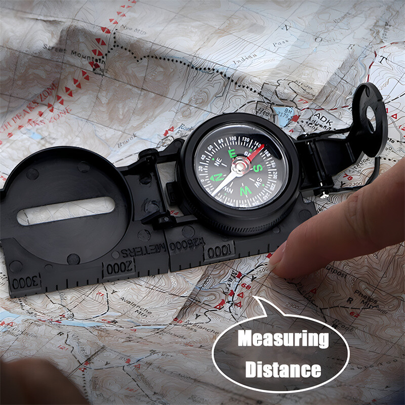 Kaasaskantav kompass väljas telkimine matkamine kokkuklapitavad objektiivid, ülitäpne ellujäämiskompass reisiekspeditsiooni navigatsioonitööriista jaoks Uus
