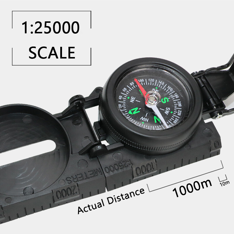 Kaasaskantav kompass väljas telkimine matkamine kokkuklapitavad objektiivid, ülitäpne ellujäämiskompass reisiekspeditsiooni navigatsioonitööriista jaoks Uus