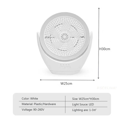 LED ventilátorová lampa, kempingový ventilátor, nabíjateľná stolová prenosná bezdrôtová stropná ventilátorová lampa, viacúčelové použitie s háčikmi, LED svetlo