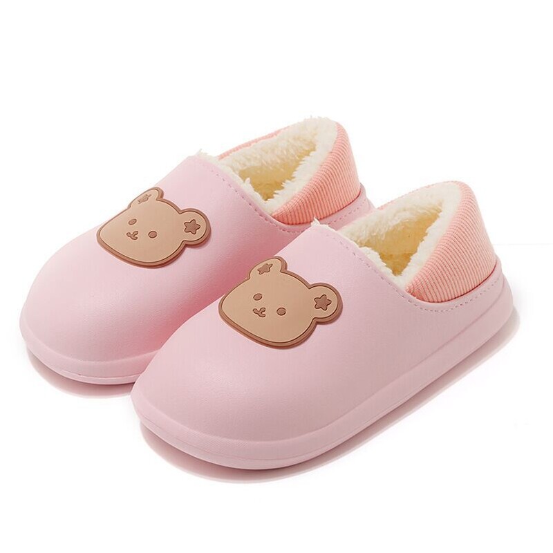 Jauns rudens un ziemas multfilmu lācis plus samta siltā soma un ūdensizturīgas mājas kokvilnas čības pārim ar biezu pretslīdes zoli