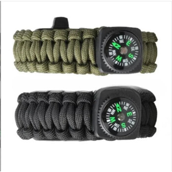 7-ядрена гривна Paracord Survival, компас, свирка, екипировка за спешни случаи, аксесоари за къмпинг, основни неща за туризъм, туристически приключения