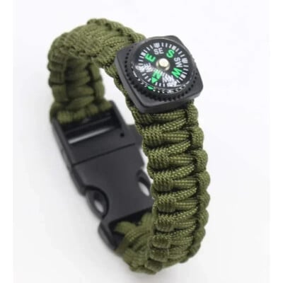 7-žilový paracordový náramok na prežitie, kompas, píšťalka, núdzové vybavenie, kempingové príslušenstvo, turistické potreby, turistické dobrodružstvá
