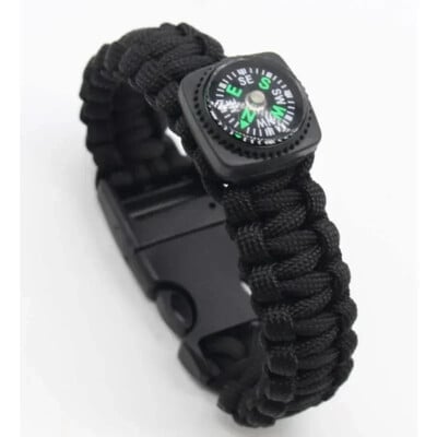 7-žilový paracordový náramok na prežitie, kompas, píšťalka, núdzové vybavenie, kempingové príslušenstvo, turistické potreby, turistické dobrodružstvá