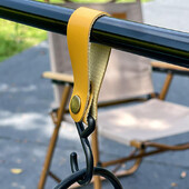 1/2 τμχ Γάντζοι για κάμπινγκ εξωτερικού χώρου σε σχήμα S Δερμάτινα κρεμαστά άγκιστρα Τρίγωνα ράφι αποθήκευσης Γάντζοι ραφιών Μπρελόκ Φορητές κρεμάστρες για κάμπινγκ