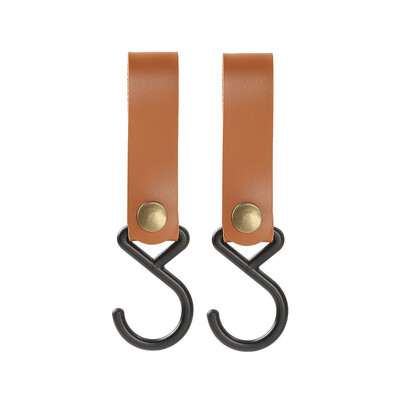 1/2 τμχ Γάντζοι για κάμπινγκ εξωτερικού χώρου σε σχήμα S Δερμάτινα κρεμαστά άγκιστρα Τρίγωνα ράφι αποθήκευσης Γάντζοι ραφιών Μπρελόκ Φορητές κρεμάστρες για κάμπινγκ