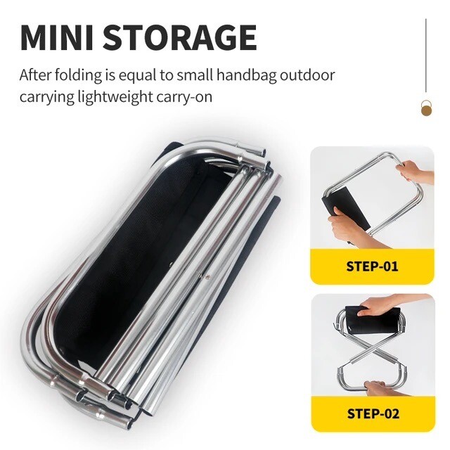 Φορητό κράμα αλουμινίου εξωτερικού χώρου, πτυσσόμενο σκαμπό για πικ-νικ Κάμπινγκ MINi Storage καρέκλα ψαρέματος Υπερελαφριά έπιπλα