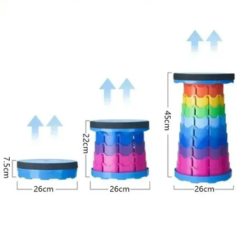 2024 Пластмасова преносима табуретка Стол за хранене Сгъваеми Rainbow табуретки Разширяема табуретка Леки табуретки Мебели за пестене на домашно пространство