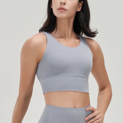 SOISOU Lycra Top Γυναικείο Αθλητικό Σουτιέν Γιόγκα Γυμναστήριο Crop Top Σουτιέν Γυναικεία Εσώρουχα Deep V Όμορφη Αφαιρούμενη Επιθέματα στήθους