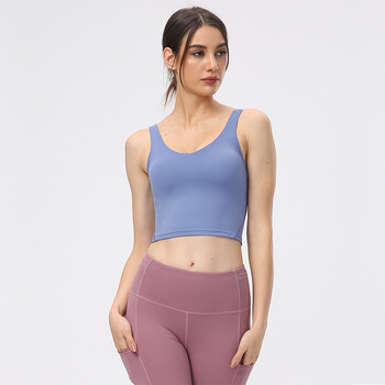 YJKVUR Nylon Αθλητικό Σουτιέν Γυναικείο Crop Top Αναπνεύσιμο Σουτιέν γιόγκα Υψηλής επίδρασης Γυμναστήριο Αθλητικά ρούχα Σέξι αθλητικά εσώρουχα 14 χρωμάτων