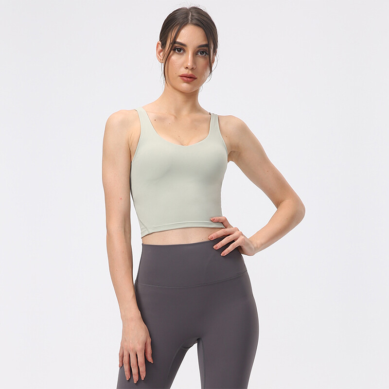 YJKVUR Nylon Αθλητικό Σουτιέν Γυναικείο Crop Top Αναπνεύσιμο Σουτιέν γιόγκα Υψηλής επίδρασης Γυμναστήριο Αθλητικά ρούχα Σέξι αθλητικά εσώρουχα 14 χρωμάτων