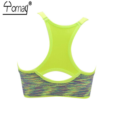 Γυναικεία αθλητικά σουτιέν Fitness Αθλητικό σουτιέν Μπλούζες με αντικραδασμικά σχήματα Γυμναστήριο για τρέξιμο γρήγορου στεγνώματος Εσώρουχα push up Yoga Bra Top