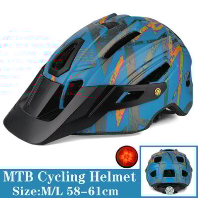 Κράνος ποδηλάτου BATFOX MTB Καμουφλάζ Κράνος Mountain Road Bike Riding κράνος με πίσω φως DH AM casco ciclismo bicicleta