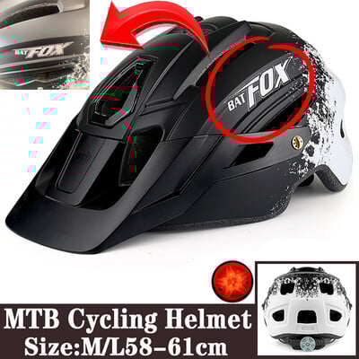 Κράνος ποδηλάτου BATFOX MTB Καμουφλάζ Κράνος Mountain Road Bike Riding κράνος με πίσω φως DH AM casco ciclismo bicicleta