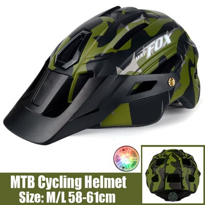 Κράνος ποδηλάτου BATFOX MTB Καμουφλάζ Κράνος Mountain Road Bike Riding κράνος με πίσω φως DH AM casco ciclismo bicicleta